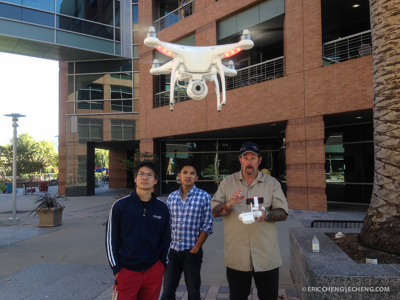 Barry flies the DJI Phantom Vision at Google HQ