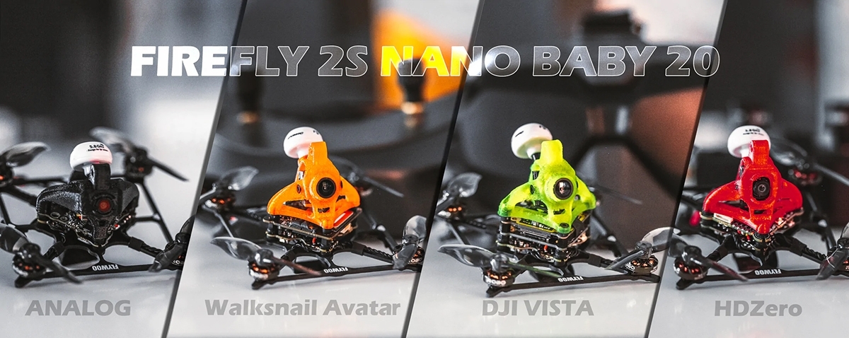 Flywoo Firefly 2S Nano Baby 20, un nano racer 2p en versions analogique,  HDZero, Avatar, et Vista - HelicoMicro.com